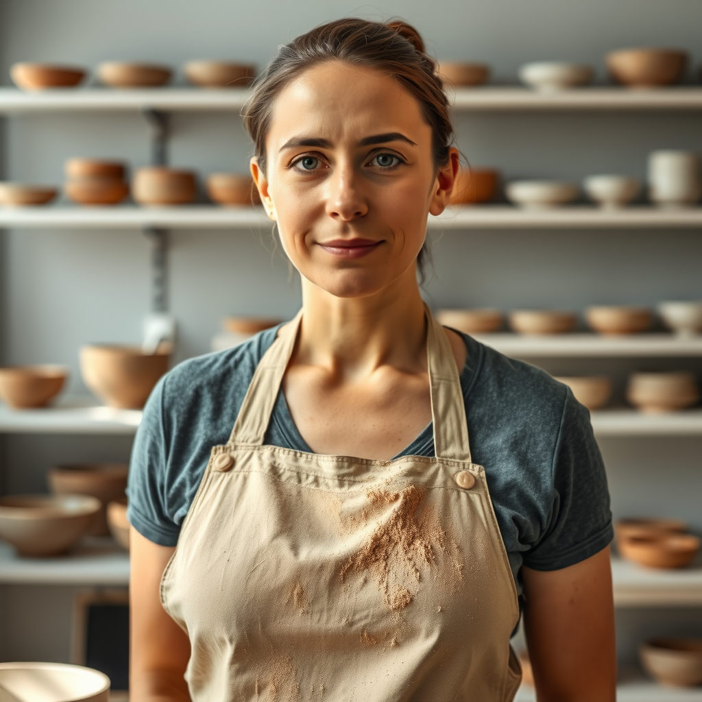 FLUX schnell result for prompt 1 portrait benchmark ceramic artist