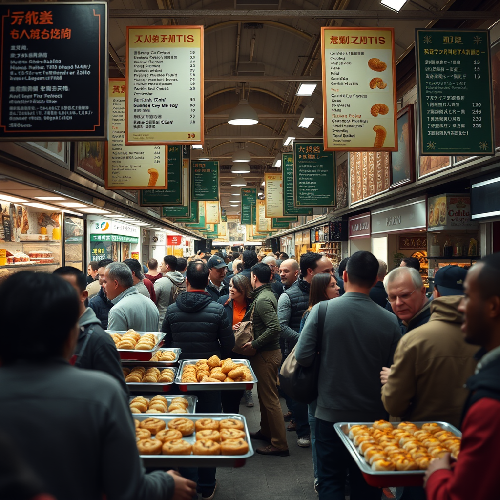 FLUX schnell result for prompt 3 weakness check indoor food market