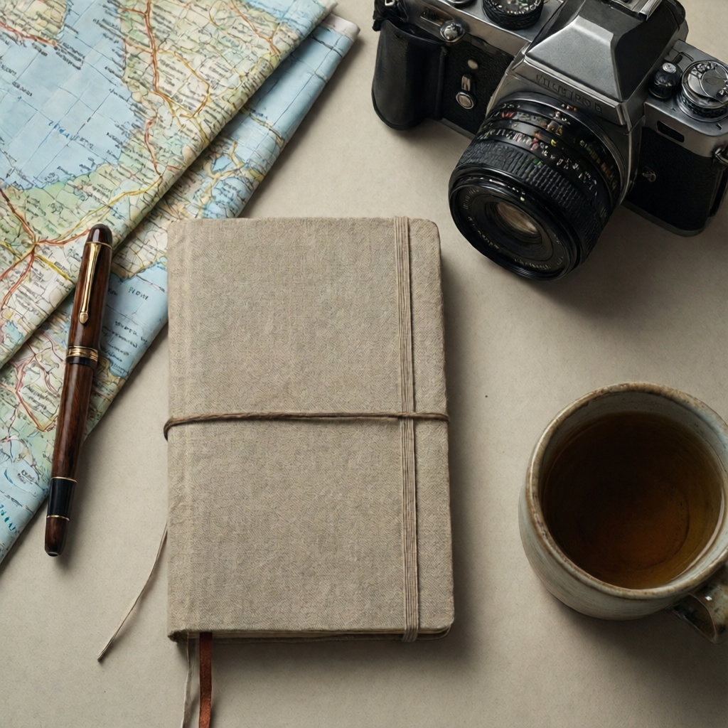 Qwen Image result for prompt 2 product layout desk flat lay