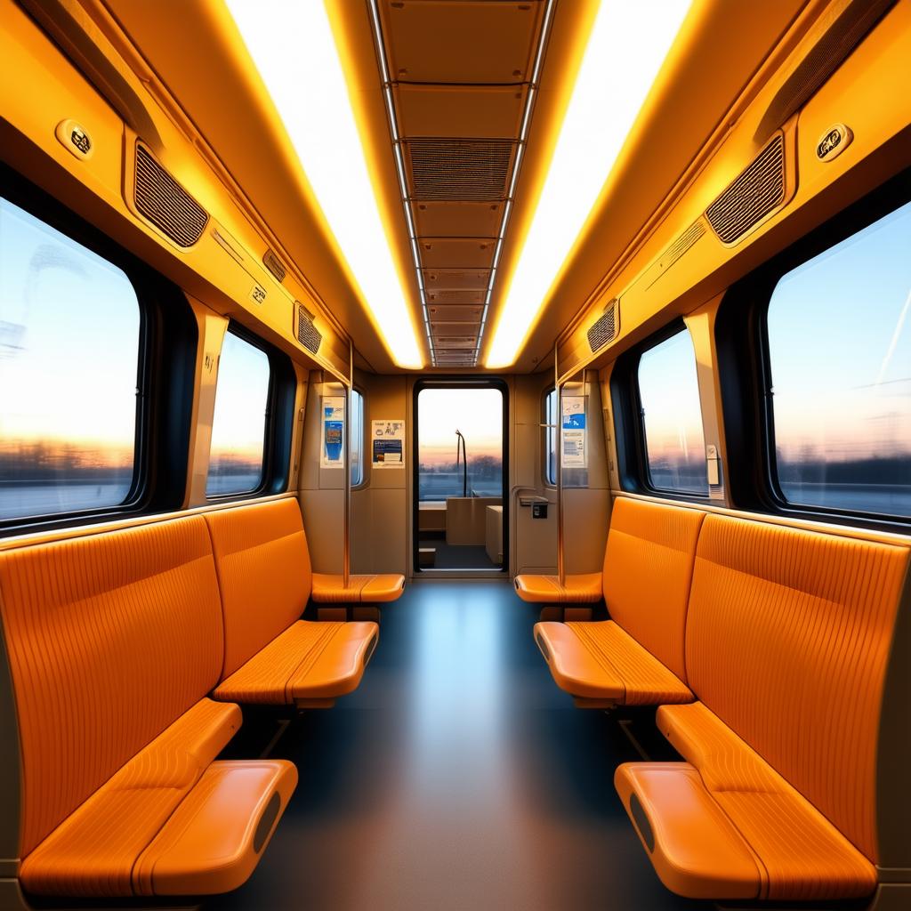Stable Diffusion 3.5 Medium result for prompt 2 interior design scene train carriage