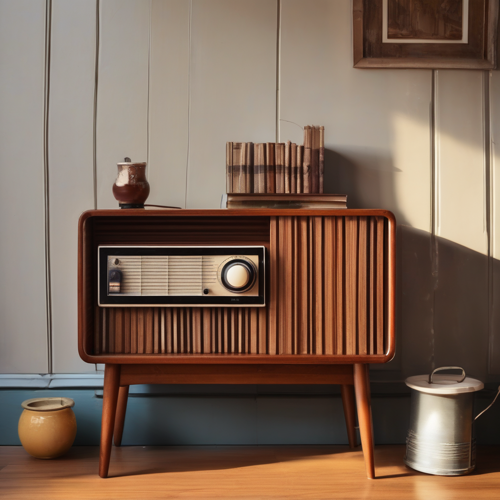 SDXL Base result for prompt 1 product still life retro radio